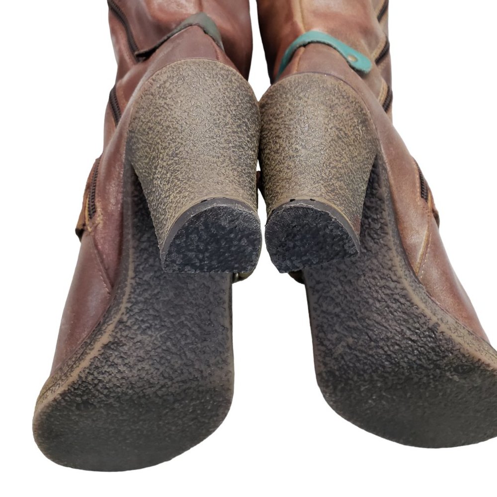 Bos & Co ‘Jan Faal’ Portugal Tall Heel Rustic Leather Brown Boots 41 - Picture 7 of 14